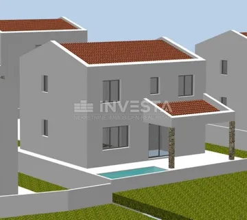 Vodnjan okolica, građevinsko zemljište 323m2 s građevinskom dozvolom kuće 165m2