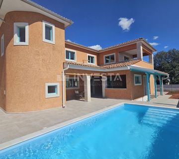 Barbariga, vila s bazenom u toskanskom stilu na mediteranu, pogled more - cover