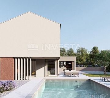 Labin okolica, moderna vila s bazenom na velikoj okućnici - cover