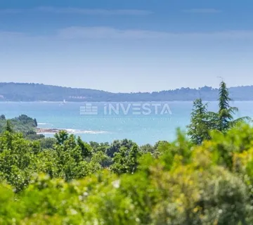 Barbariga, zemljište s građevinskom dozvolom, pogled more - Barbariga, Vodnjan