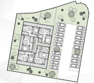 Pula okolica, dvosobni stan na 1.katu novogradnje, parking - cover