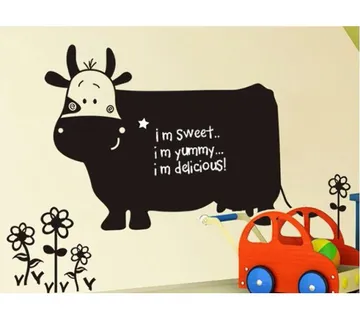 Crna naljepnica za pisanje kredom Cow 130x60cm - cover