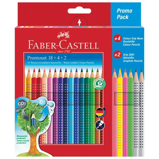 Boje drvene 22 boje + 2 olovke grafitne Faber Castell - cover