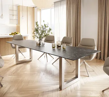 Blagovaonski stol Edge 300x100cm, Materijal: Keramika Laminam Nero - cover