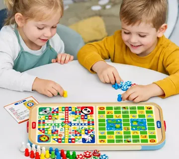 Zabavni drveni set društvenih igara - cover