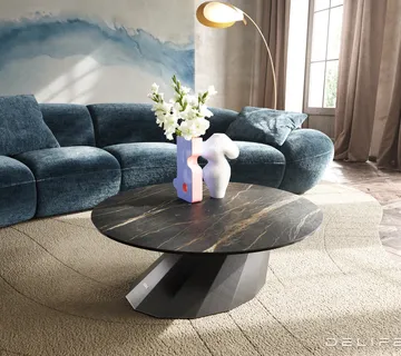Klub stolić Edge 90x90cm, Materijal: Keramika Laminam Noir Desir - cover