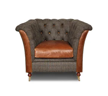 Chesterfield Harris Tweed Geranium fotelja - cover