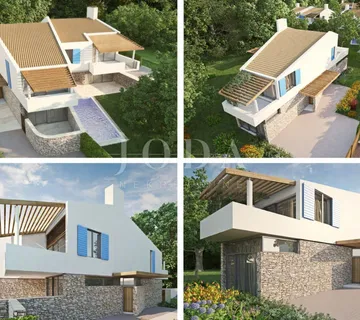 Labin, okolica, projekt Villa sa započetom gradnjom