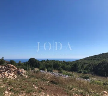 Labin, okolica, zemljište sa građevinskom dozvolom i pogledom na more - cover