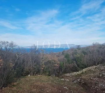 Labin, okolica, građevinski teren sa pogledom na more - cover