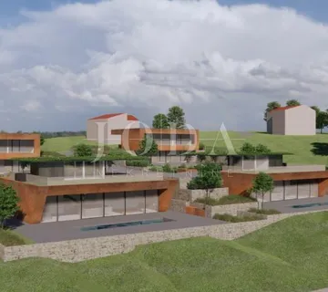 MOTOVUN okolica,građenisko zemljište sa projektom za 4 Ville sa bazenima - cover