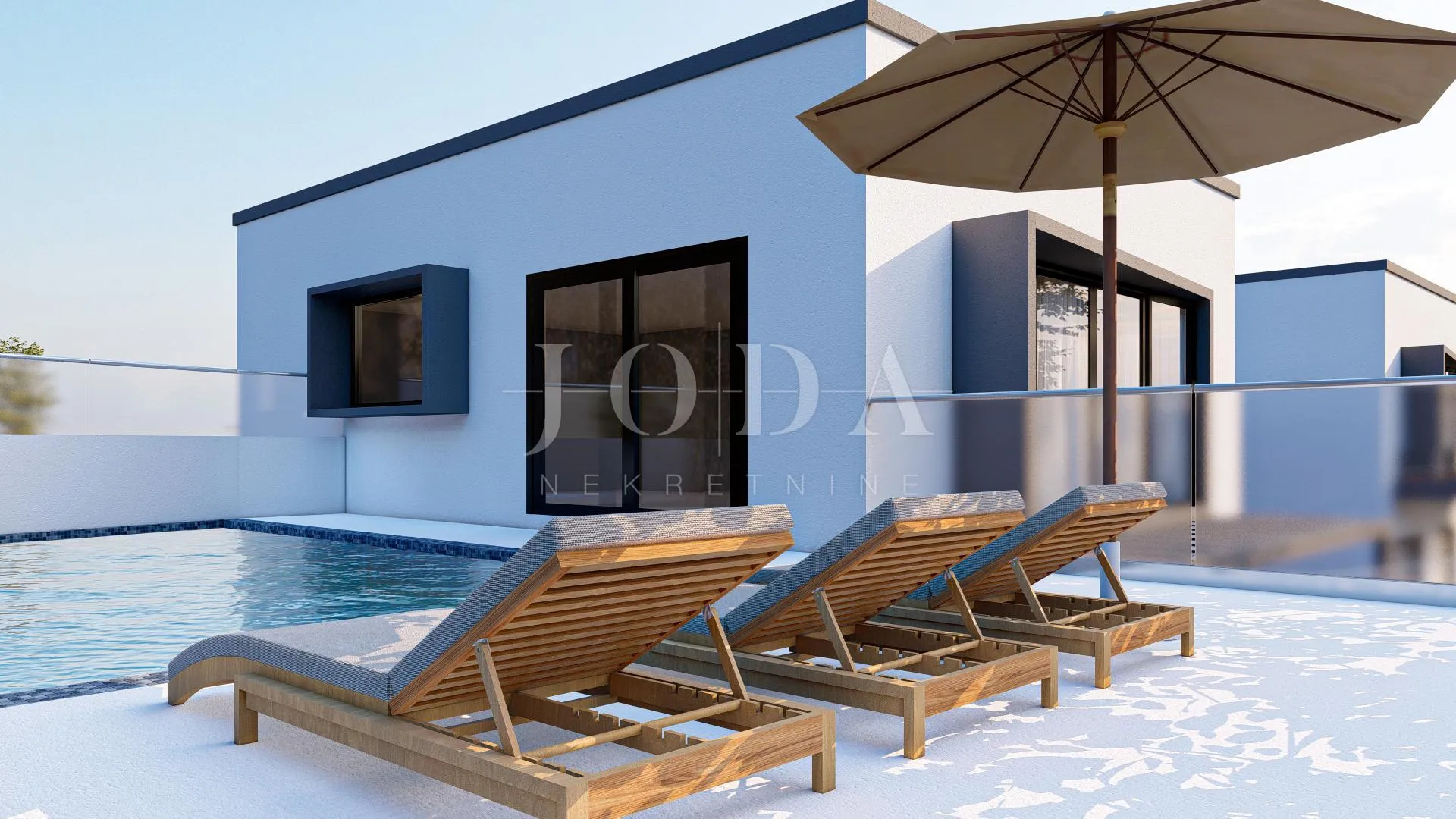 Villa s bazenom i pogledom na more na otoku Krku  - cover