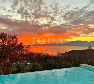 Kostrena – kuća s bazenom i gostinjskom kućom na mirnoj lokaciji, pogled na more - cover