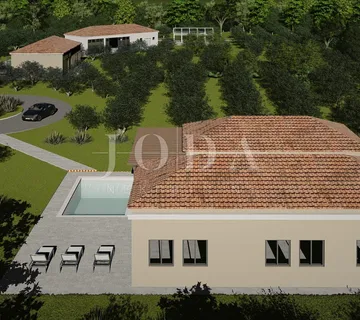 Prekrasno imanje 14.050m2 sa novoizgrađenom prizemnicom i dozvolom za još jednu kuću,Barban okolica - cover