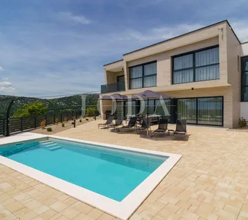 Bribir moderna villa s bazenom i pogledom na more - Bribir, Vinodolska općina