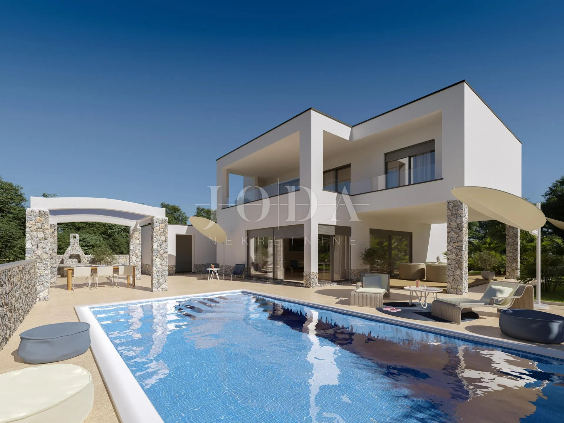 Moderna villa s bazenom i pogledom na more - cover