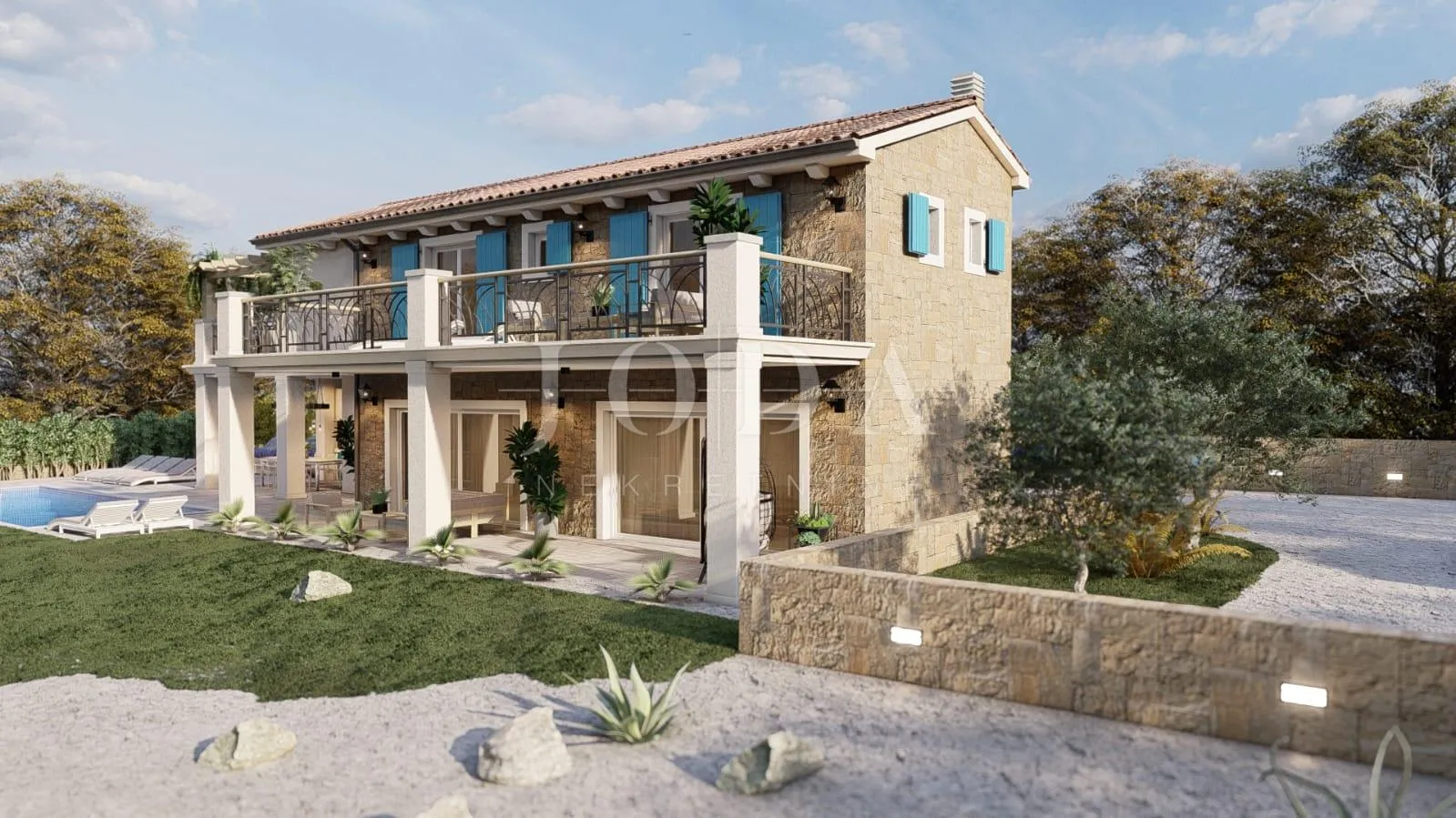 ISTRA – RABAC Mediteranska kuća s bazenom i pogledom na more - cover