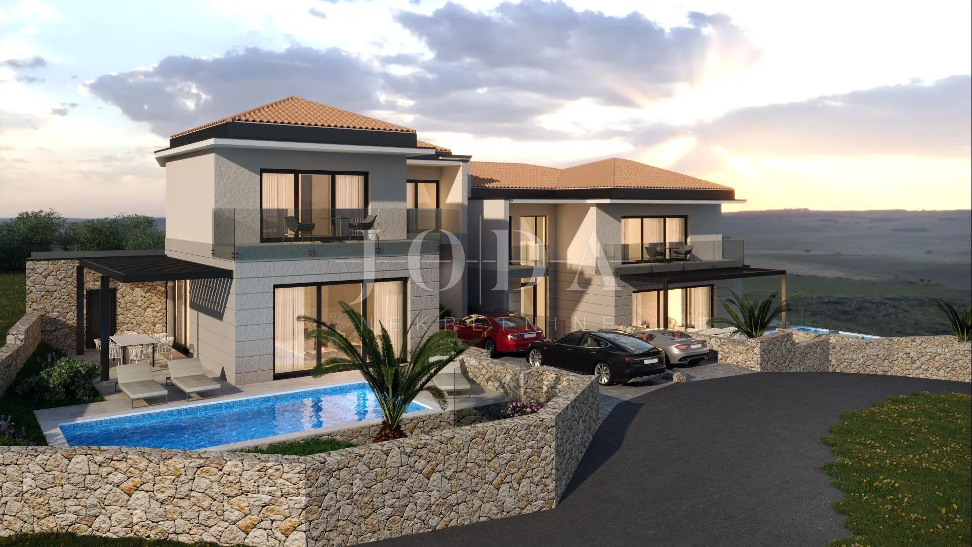 Dvojna villa s panoramskim pogledom na more - Vrbnik - cover