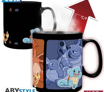 Šalica Heat Change Pokemon Kanto Starters Evolutions 460ml - cover