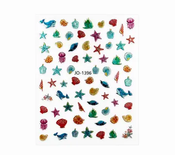 Nail Stickers – Colorful Shells and Starfish - Zagreb