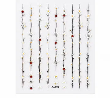 3D Nail Stickers Delicate Floral Tendrils - Zagreb