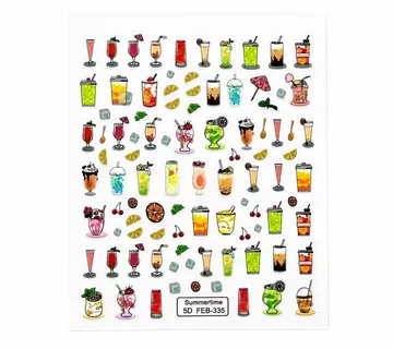3D Nail Stickers Summer Cocktails - Zagreb
