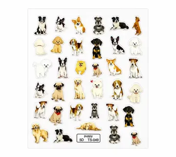 3D Nail Stickers Cute Dog Designs - Zagreb