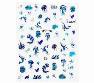Nail Stickers – Blue Sea Creatures - Zagreb