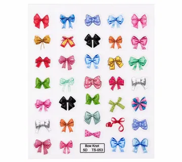 3D Nail Stickers Cute Colorful Bows - Zagreb
