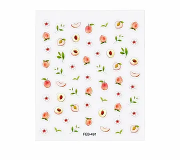 3D Nail Stickers Peach Fruit - Zagreb