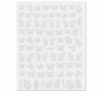 Nail Stickers – Butterflies and Leaves in White - Zagreb