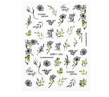 Nail Stickers – Modern Floral Mix - Zagreb