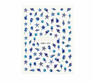 Nail Stickers – Blue Summer Sea Animals - Zagreb