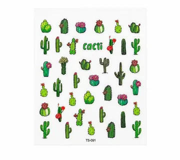3D Nail Stickers Cute Cactus - Zagreb