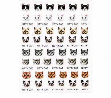 Nail Stickers – Cute Cat Heads - Zagreb