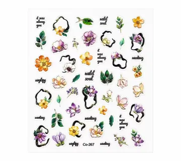 3D Nail Stickers Playful Floral Mix - Zagreb