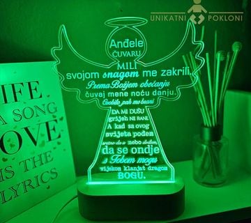 Anđeoska Svjetlost: LED lampa “Anđele Čuvaru Mili” - cover