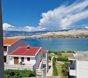 Pag - Stan sa dva balkona pogled na more, 70 m od plaže