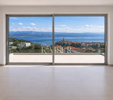 Otok Krk, Vrbnik - stan S3, 2S+DB sa okućnicom i pogledom na more