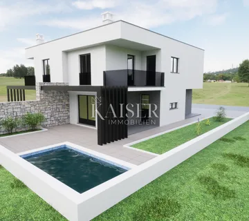 Istra, Umag okolica - dvojna kuća: dvoetažni stan sa bazenom; 120m2