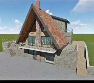 Ravna Gora, Stari Laz- građevinski teren 1071 m2 s građevinskom dozvolom i projektom - Stari Laz, Ravna Gora