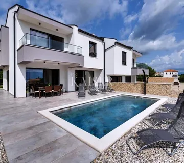 Krk, Risika - moderna dvojna kuća, 150 m2, pogled more - Risika, Vrbnik