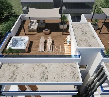 Zadar, Sukošan - penthouse s pogledom, 200 m od plaže