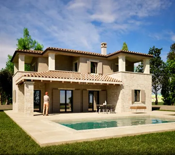 Istra - Poreč okolica, rustikalna vila pogled more - cover