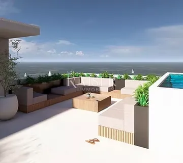 Zadar – Zaton | Ekskluzivni penthouse s privatnim liftom i rooftop oazom u prvom redu do mora - Zaton, Nin