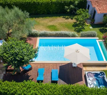 Istra - Nova Vas, kamena kuća sa bazenom pogled more - cover