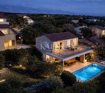 Pag, Potočnica – Obiteljska vila s bazenom i predivnim pogledom 100 m od plaže - cover