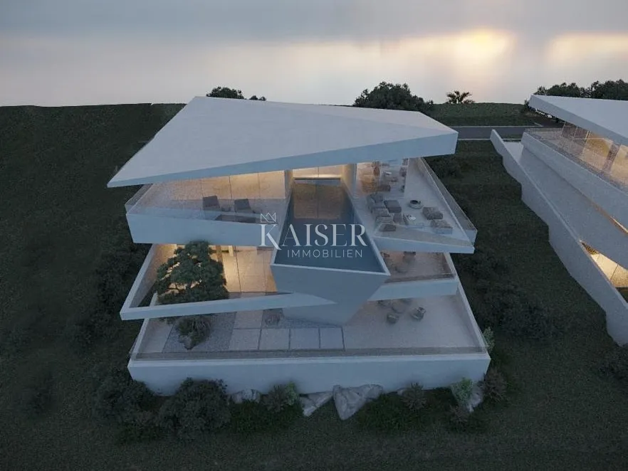 Istra, Plomin - moderna vila s panoramskim pogledom na Kvarnerski zaljev  - cover