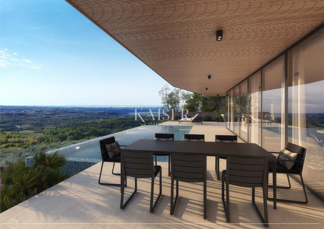 Istra, Buje, okolica - vila 280m2 sa infinity bazenom i prekrasnim pogledom  - cover