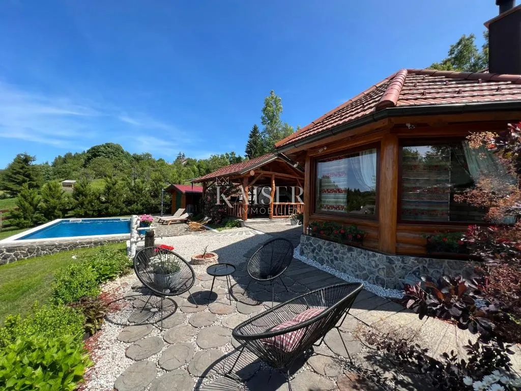 Ravna Gora, Kupjak -  luksuzna drvena vila s bazenom i welnessom - cover